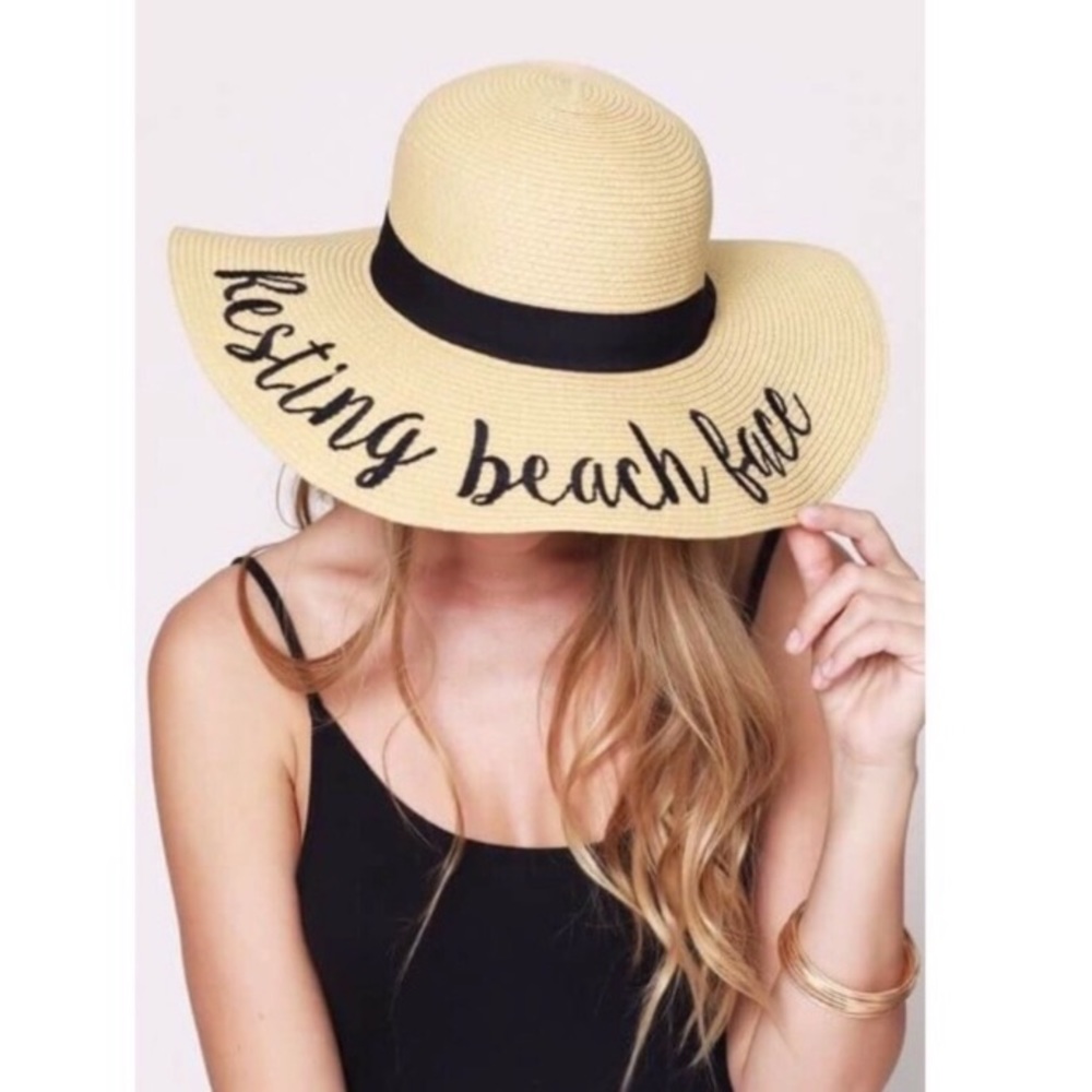 Resting Beach Face Floppy Sun Hat